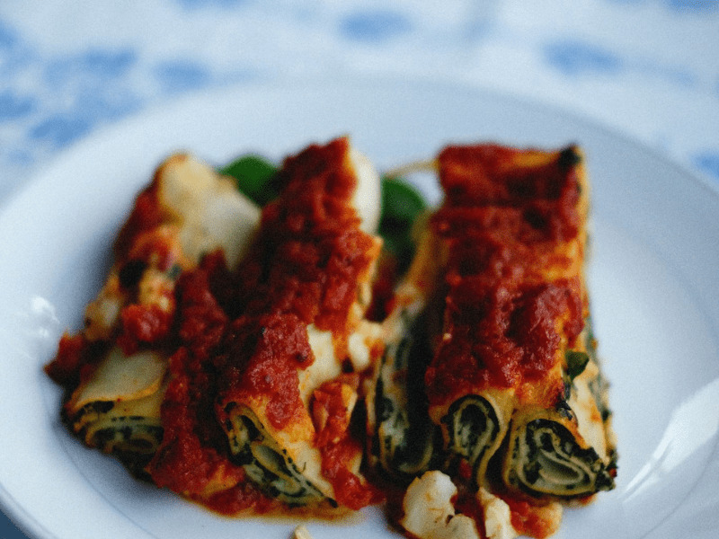 Thanksgiving Spinach Cannelloni