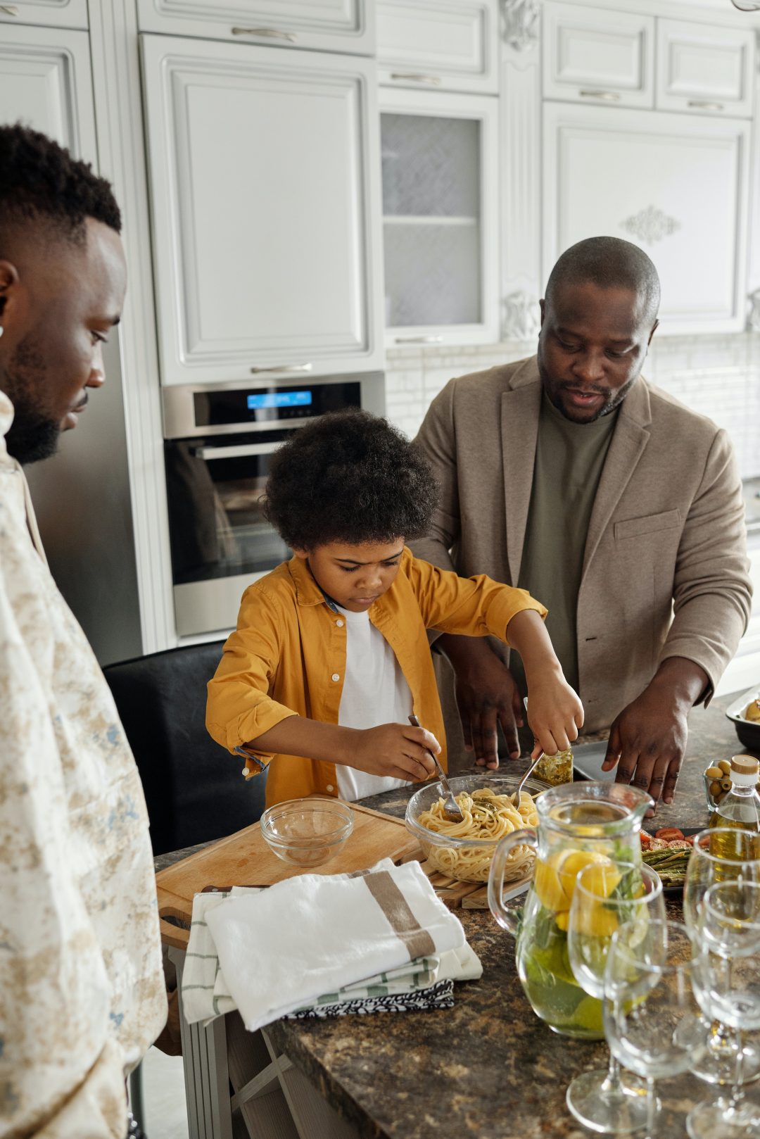 black family cooking