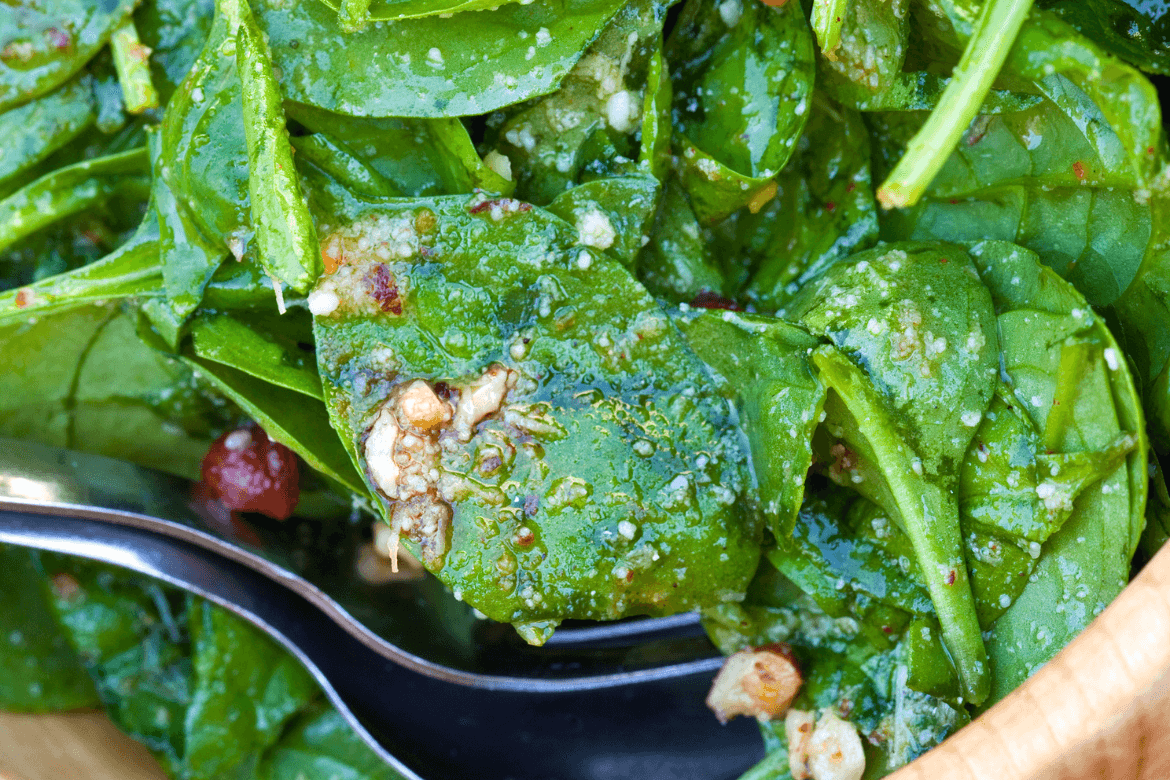 High-Zinc Spinach with Hazelnut