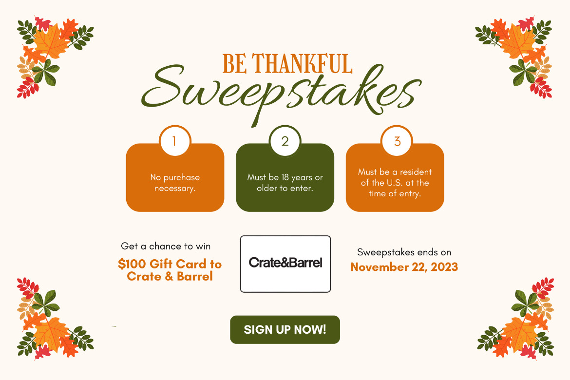 Be Thankful Sweepstakes