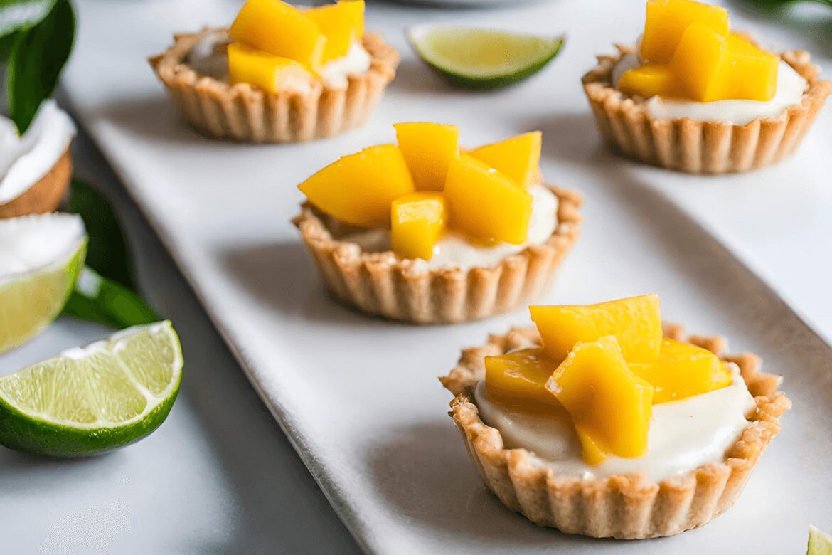 Vegan Coconut-Lime Tarts with Mango Slices (Mother’s Day Recipe)