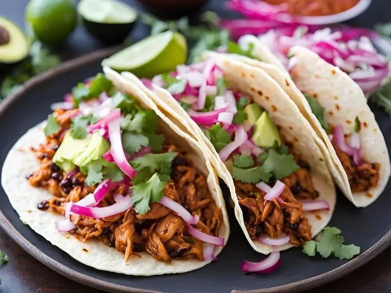 Flavorful Vegan Chicken Tinga Tacos