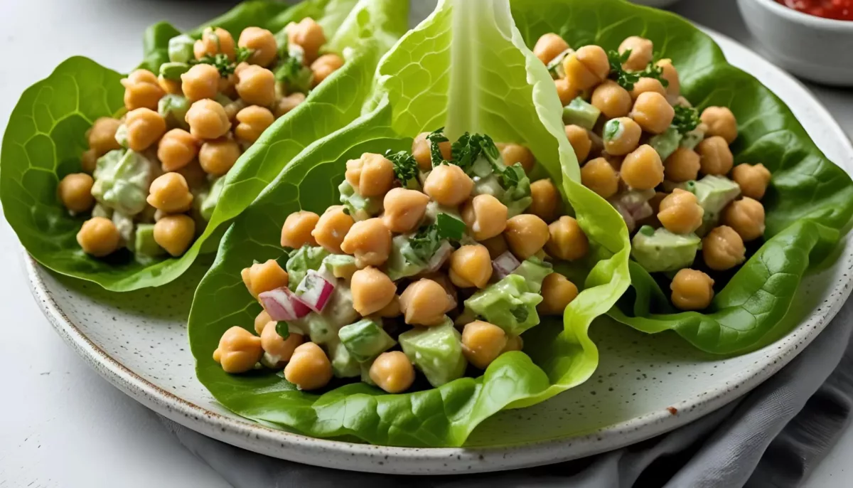 Chickpea “Tuna” Salad Lettuce Wraps