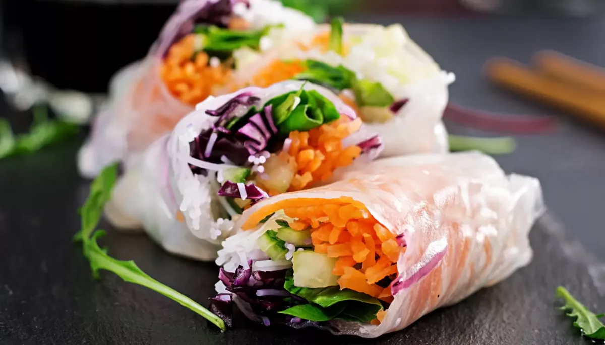 Rainbow Summer Rolls with Peanut Sauce