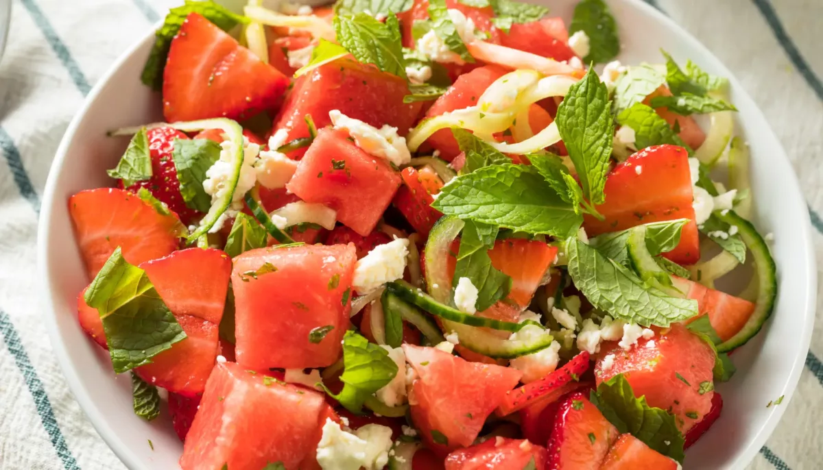 Watermelon, Cucumber & Mint Salad with Lime Recipe